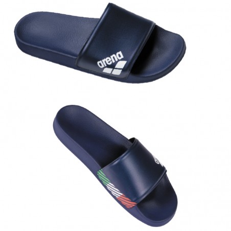 Chaussures De Piscine Arena Avec Logo FIN - Modèle Slide, Pour Homme Et Femme, Fabriqué En Italie
